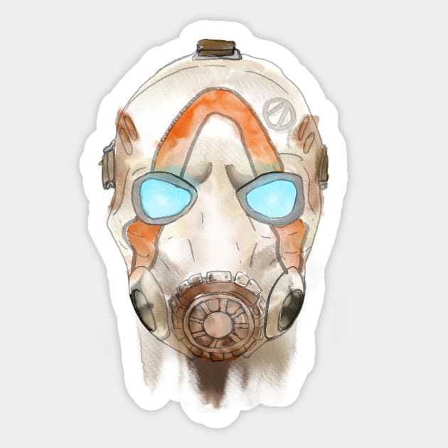 Watercolor Psycho Mask Sticker by dbnibbles